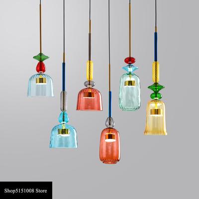 Nordische Farbe Süßigkeiten Pendelleuchten modern Wohnzimmer Schlafzimmer Kinderzimmer Glas Hängelampen Luminaira Heimdekor Leuchten