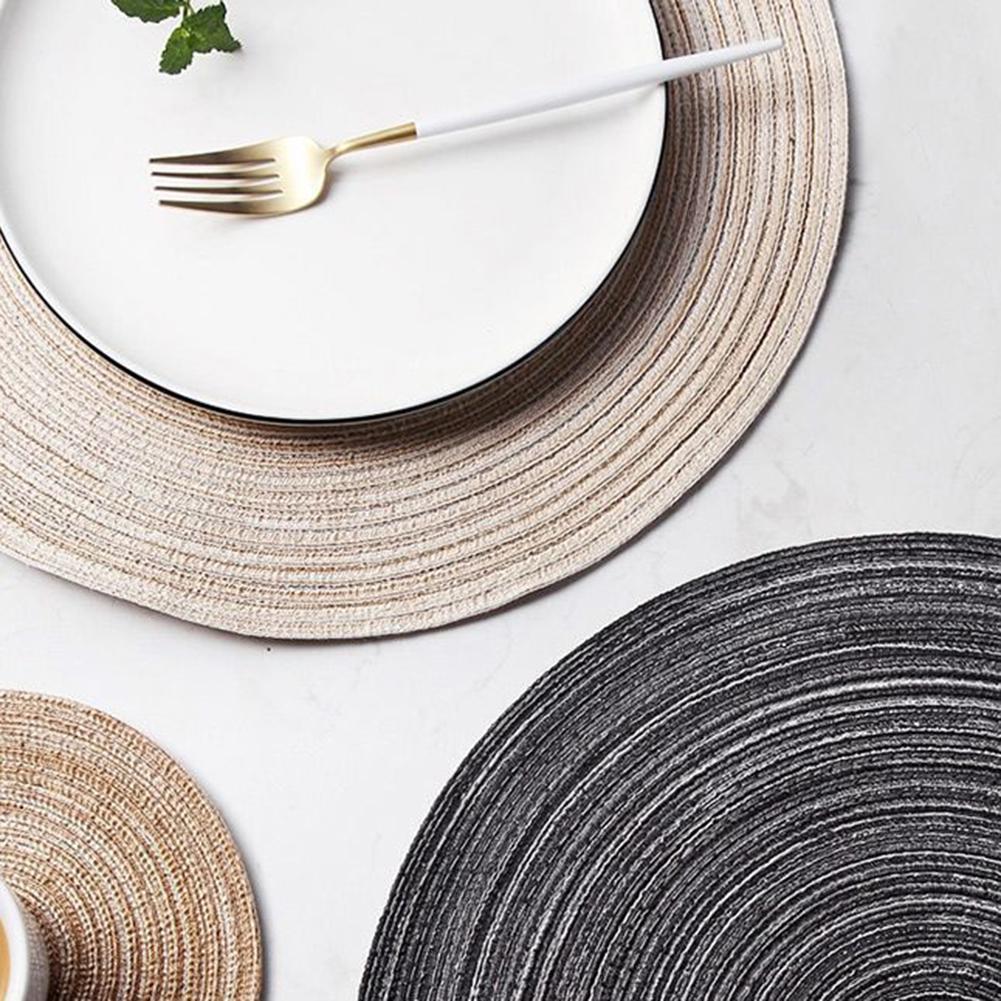 Elegant Set of 6 Handmade Round Placemats in Woven Design Functional and Stylish Addition to Any For Dining Area