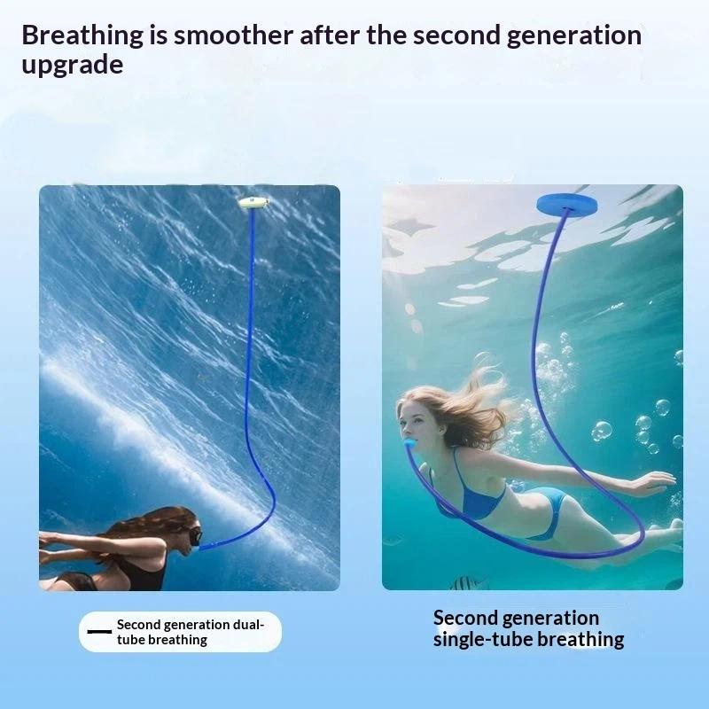 Full Dry Long Snorkel Tube 1M 1.5M 2M 3M 4M Silicone Mouthpiece Floating Valve Anti Water Entry For Adults Swim Training