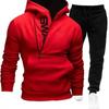 Rdruko Herren Fleece Trainingsanzug 2-teilig - Winter Jogginganzug Mit Kapuze