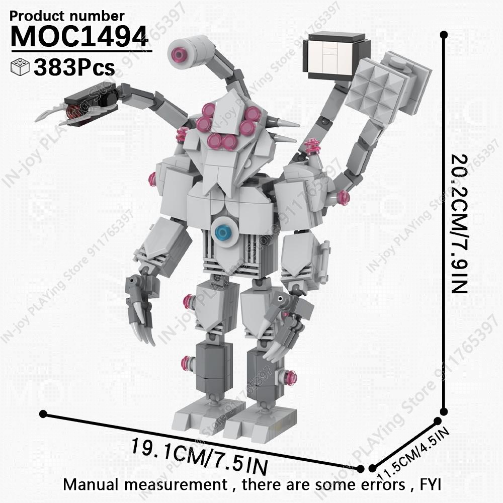 MOOXI Set di Figure Skibidi Toilet Man TvMan Cameraman Speakerman Blocchi da Costruzione Modello MOC Mattoncini Giocattoli per Adulti Bambini Regalo di Compleanno