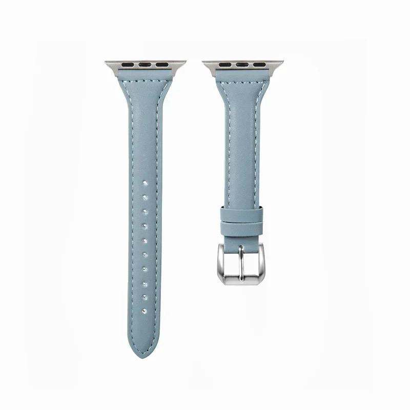 Slim Leather Strap for Apple Watch Bands 45mm 44mm 40mm 41mm 42mm 46mm Ultra 2 49mm 44 Mm Bracelet  10 9 8 7 Se 5 4 6