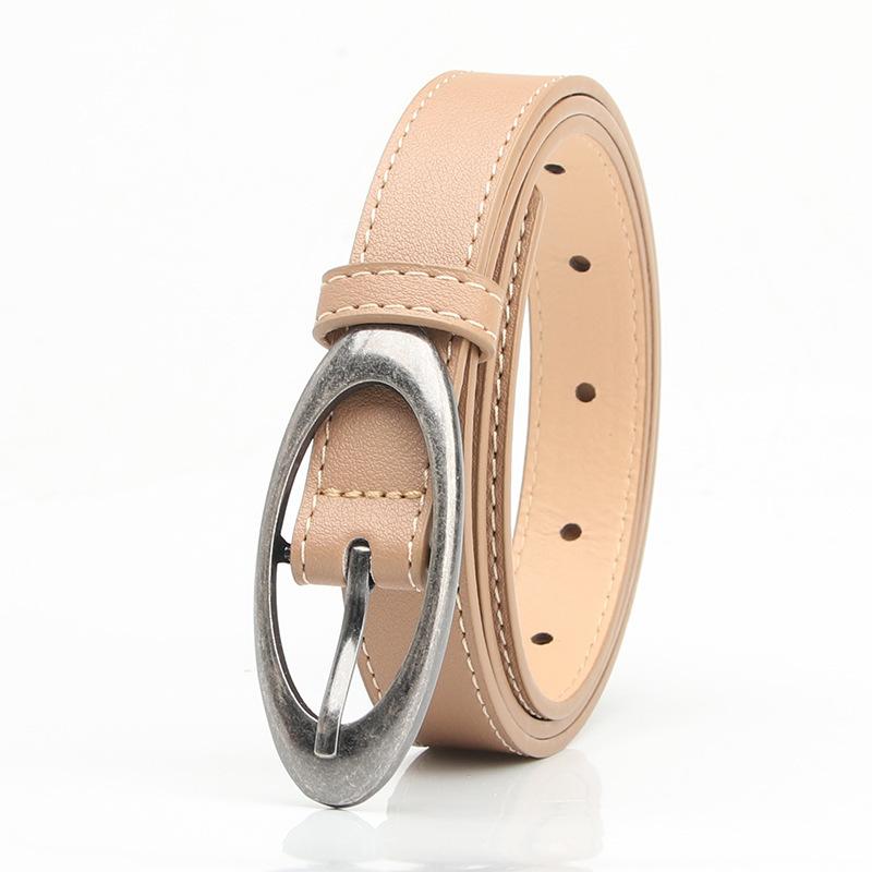 Korean Version of Oval Alloy Pin Buckle Women's Belt Decorative Dress Suit Jeans Versatile Belt
