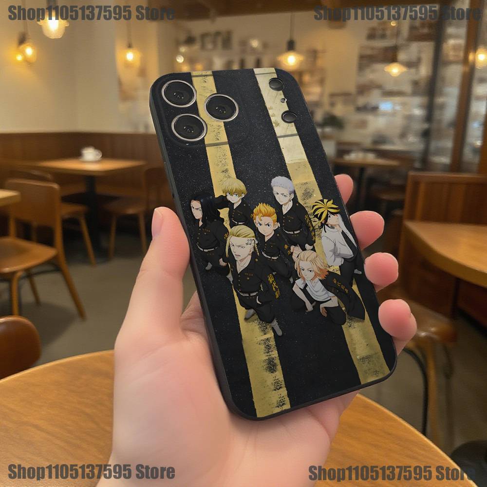 Tokyo Revengers Cool Phone Case For iPhone 17,16,15,14,13,12,11,Pro,XS,Max,XR,Plus,E,SE4,Mini Black Soft Cover