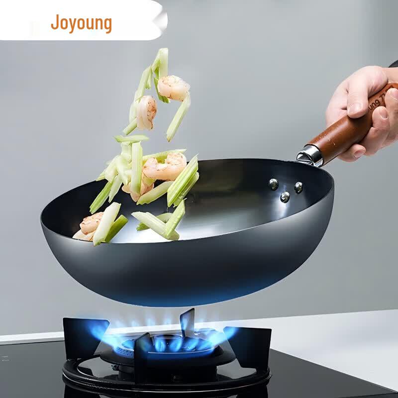 Joyoung 32cm Non-Coated Iron Wok