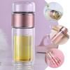 250Ml Tea Water Separation Glass Infuser Bottle Insulated Non Leaking for Home Travel Portable Tea Maker with Stainless Steel