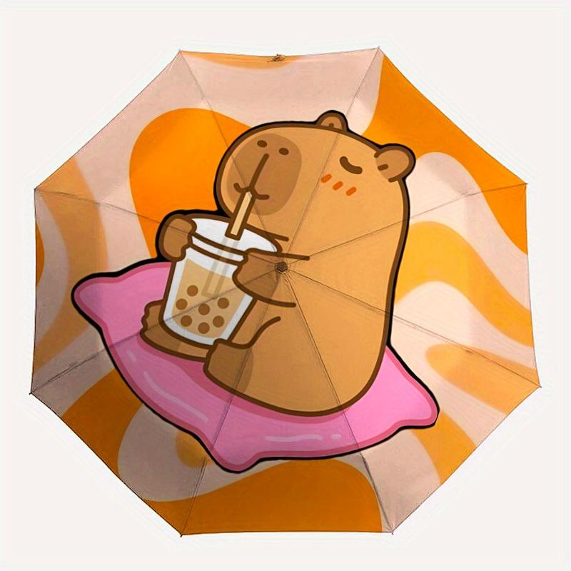 1pc Capybara Pattern Automatic Umbrella 8-Bone Design Compact Gear for Outdoor Travel, Perfect Holiday Gift  y250827057