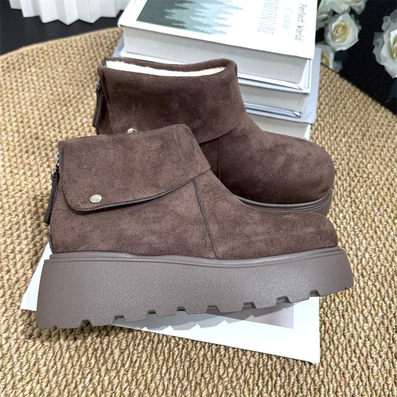 New Thick-soled Heightening Snow Boots Women's 2025 New Winter Warm Boken Shoes Piled Thickened Cotton Shoes Women's Boots