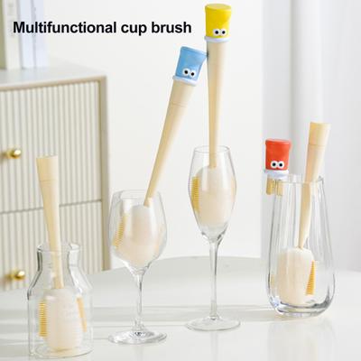 360 Degree Flexible Silicone Bottle Brush Set 5-in-1 Multifunctional Cleaning Kit with Soft Firm Bristles