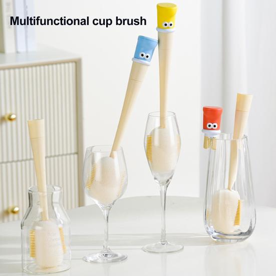 360stupňový flexibilní silikonový kartáč na láhev 5 v 1 multifunkční čisticí sada s měkkými pevnými štětinami