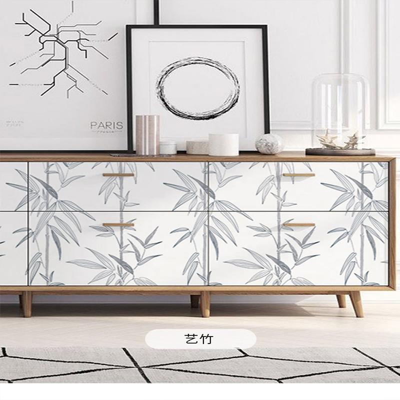 Bamboo Wallpaper Modern Geometric Contact Paper Black Stripes Detachable Self-adhesive Wallpaper Wall Covering Home Decoration