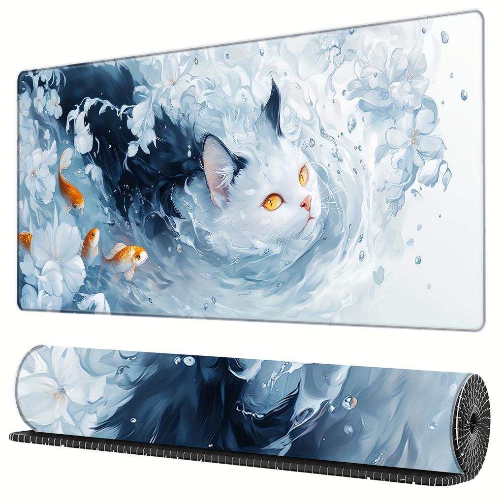 Smooth Desk Mat Mouse Pad Minimal Desk Mat Soft Cloth Surface Non Slip Rubber Base for Gaming PC Laptop Keyboard Setup Perfect D
