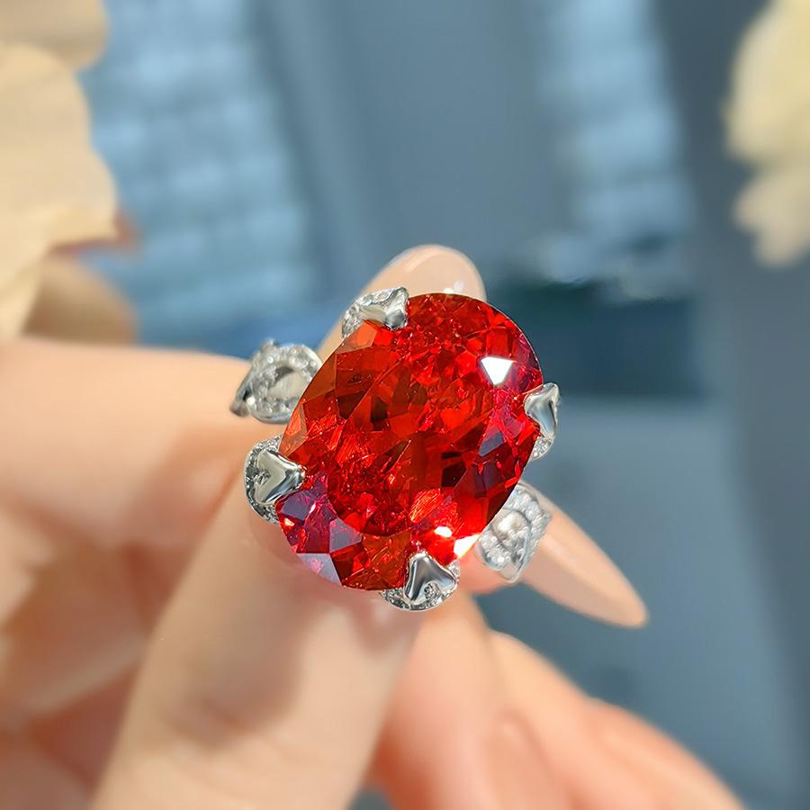 

Full Diamond Heavy Industry China Red And Yellow Diamond Ice Flower Cut Ring Luxury Purple Large Carat Pigeon Egg Bird S Nest Cut Diamond Ring Female Adjustable opening