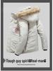 Men's Mid-Length Cotton Jacket with Fur Collar - Warm, Hooded, Windproof, Fashionable Outerwear