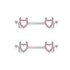 Fashionable Nipple Rings Jewelry Set with Sparkling Pink Silver Cubic Zirconia Stones for Fashion Enthusiasts