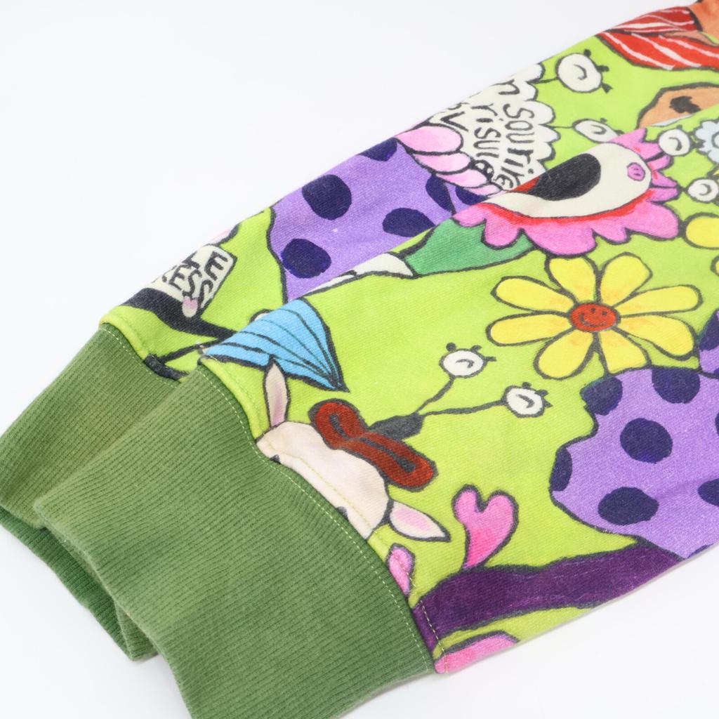 OLLEBOREBLA Green Pig Pattern Full Zip Long Parka Jacket coat Not written multicolorUsed