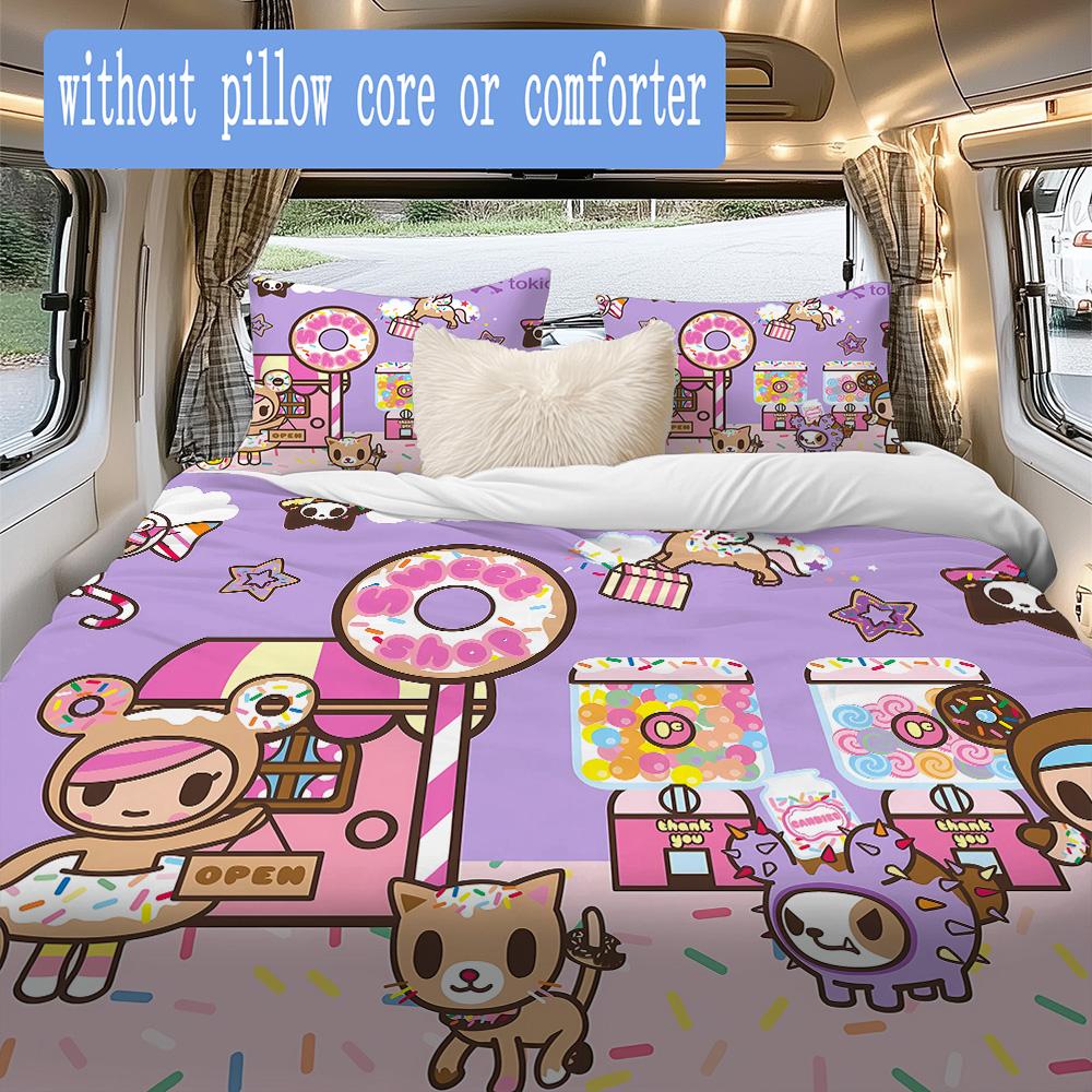 Tokidoki Pattern Bedding,Quilt Set Quilt Cover Pillowcase Home Birthday Gift (1*duvet cover+2*pillowcase,without core)FSJT261012009