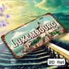 Hisun Tin Sign HD Aluminum Metal Sign Luxembourg Vintage License Plate Style Wall Decor Retro Castle Landscape Distressed Design Tin Poster f