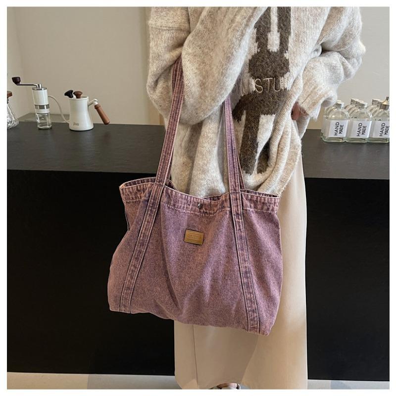 Customized Vintage Denim Bag for Women 2025 New Small Retro Shoulder Bag Casual Tote Bag