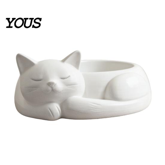 Cute Cat Flowerpot 3D Printed Jewelry Storage Holder, Succulents Flowerpot, Nordic Ornament Style Desktop Organizer for Rings Earrings Bracelets