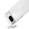 For Google Pixel 8 Clear TPU Case Phone Cover with 2.5D Arc Edge Tempered Glass Screen Film