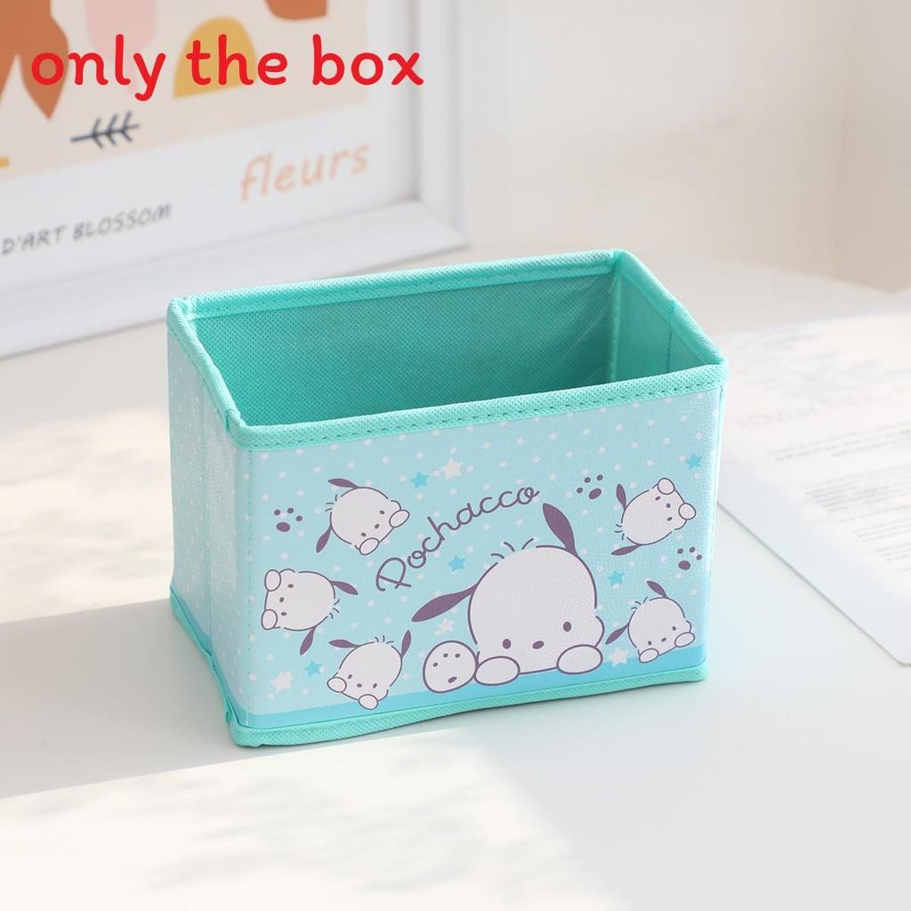 Hello Kitty Kuromi Cinnamoroll My Melody Pattern Foldable Desktop Storage Box For Makeup And Office Supplies