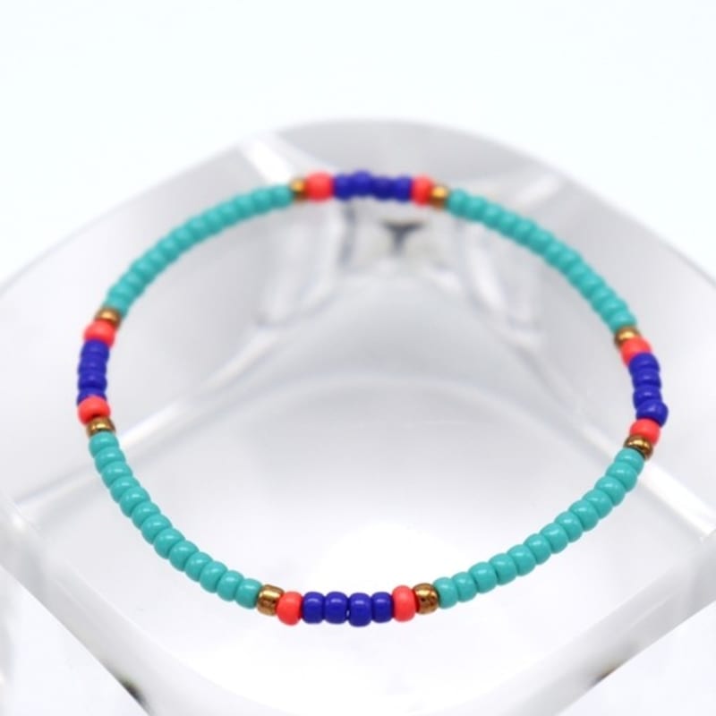 BONBEAU Vivid Color Combo Beads Bracelet Layered Seed Bead Bracelet 5 Colors