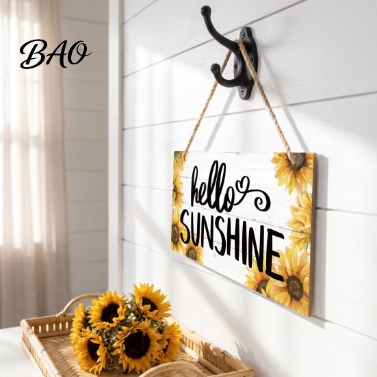 Hanging Wooden Sign for Front Door Summer Wood Door, Tropical Beach Welcome Coastal Style Terrace Decor Sign, Rustic Hanger Home Porch Wall