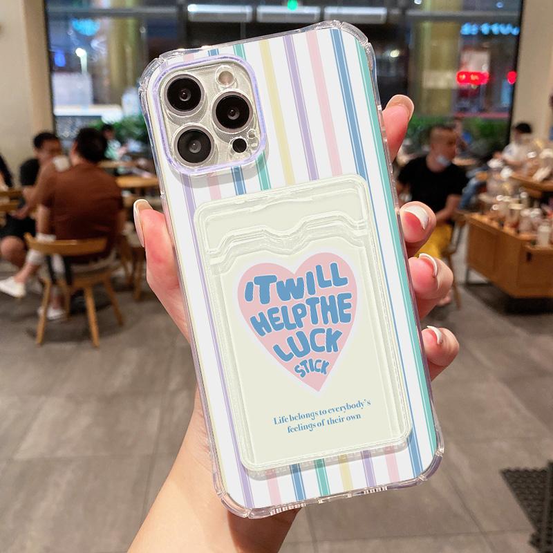 For iPhone 13 Pro Max Case Cute Clear Phone Case For iPhone 16 11 12 13 15 Pro Max XS XR X 7 8 Plus Wallet Card Bag Holder Cover