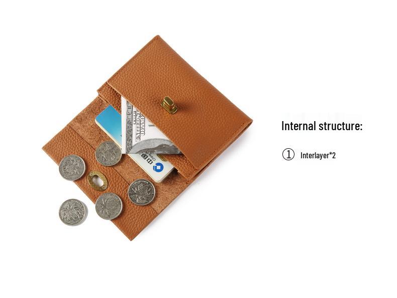 2024 Koreanischer Stil Echtes Leder Multifunktionale Geldbörse: Kompaktes Retro Kartenetui & Münzfach