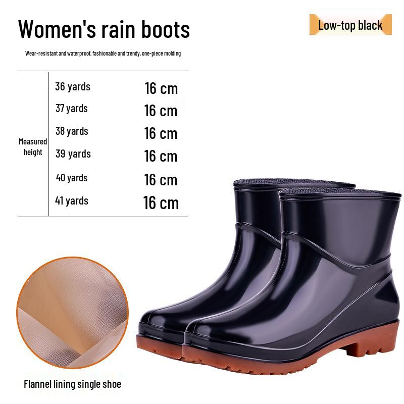Damen Mid-Calf Fleecegefütterte Rutschfeste Regenstiefel für Alle Jahreszeiten