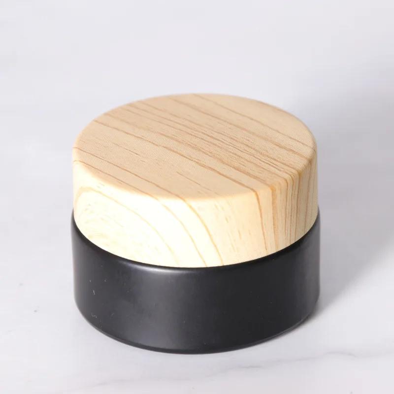 Black Glass Cream Jar Cosmetic Container 5-50g Cosmetic Jars Silver Gold Lid Glass Bottle Make Up Container Empty Jars Travel
