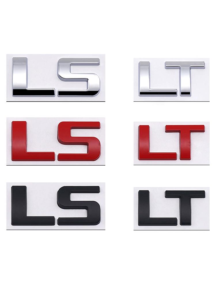 3D Metal LT LS Letterl Badge Logo Car Rear Trunk  Emblem Stickers Decal for Chevrolet Silverado Colorado Corvette C8 Car Styling