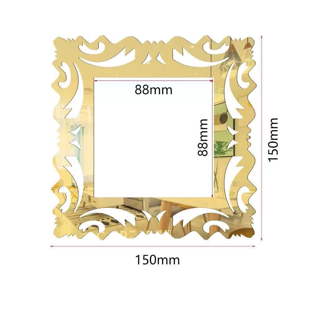 Square Cross Lace Acrylic Wall Sticker for Switch - Decorative, Self-Adhesive Mirror Design for Living Room & Bedroom