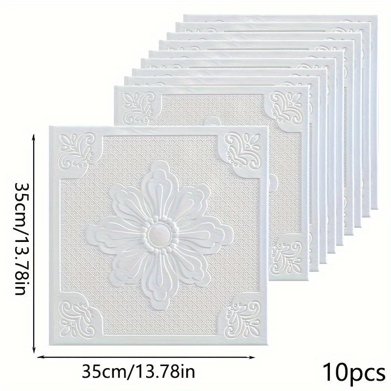 10 шт. 3D Цветочные самоклеящиеся настенные панели Водонепроницаемые Устойчивые к пятнам Моющиеся Ударопрочные Мебель Восстановленные Водонепроницаемые и влагостойкие 10pcs белый