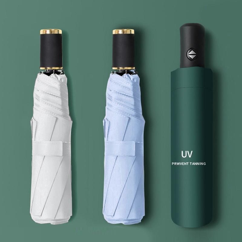 Umbrella Large Women's Weather and Rain Umbrella Sunscreen Umbrella UV Anti-UV Tri-fold Umbrella UV Automatic Umbrella