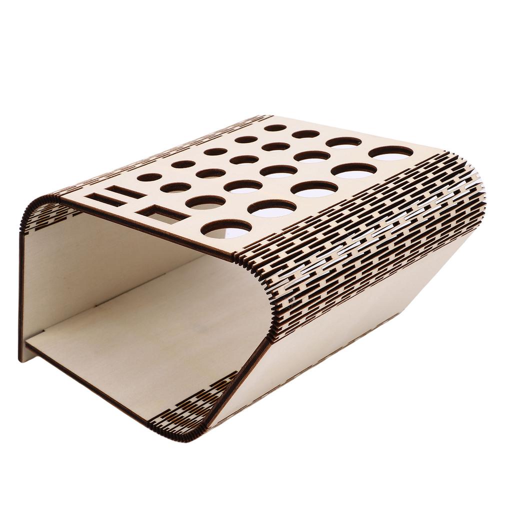 Desktop Crochet Hook Scissors Display Stand Multi Holes Poplar Plywood Leather Working Tool Holder with Detachable