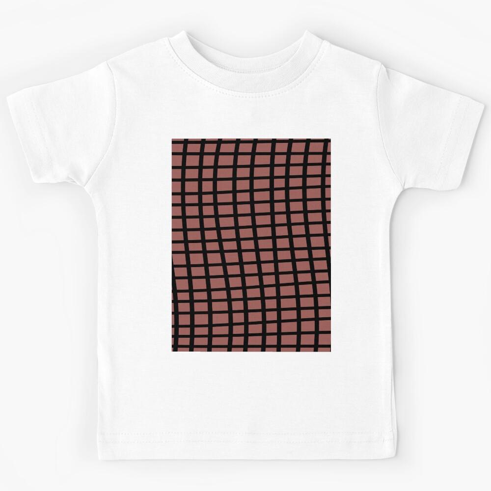 Red Black Wavy Grid Pattern Pairs Graham and Brown 2023 COTY Alizarin Kids T-Shirt 150