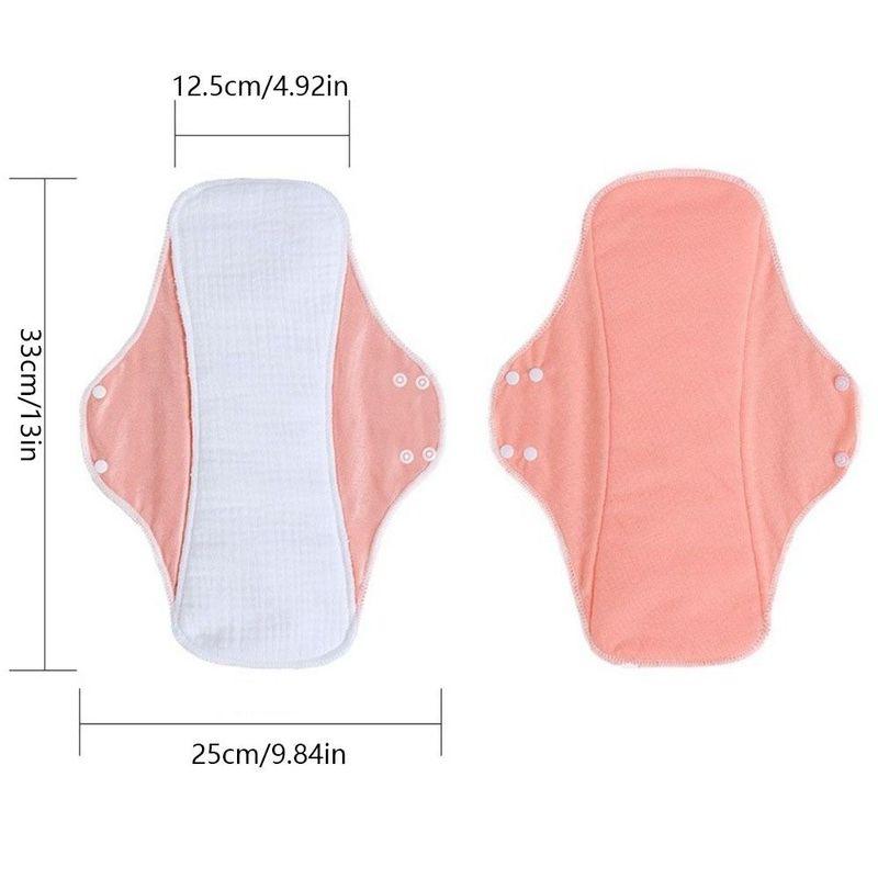 Washable Menstrual Cloth Pads 33cm Large Reusable Sanitary Napkin Soft Pantyliner High Absorbency Panty Liner Urine Protection