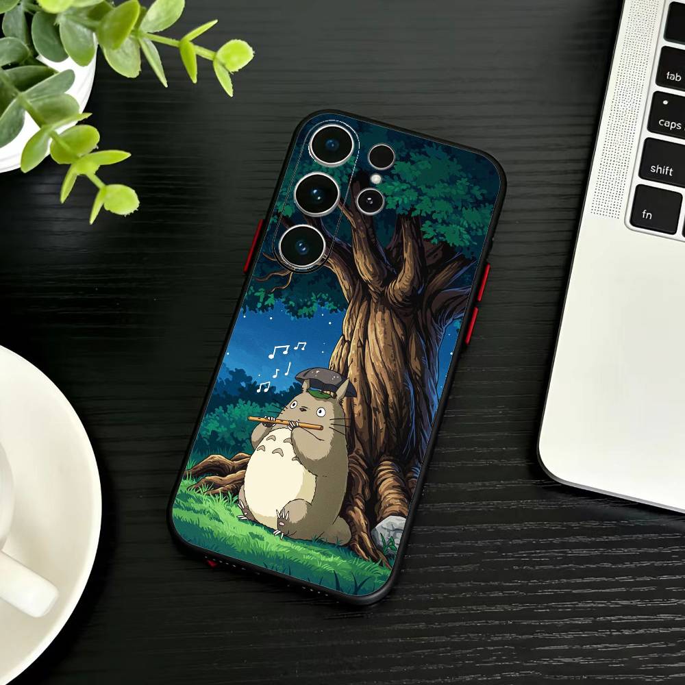 

Cartoon R-Totoro-ES Phone Case For Samsung S26,S25,S24,S23,S22,S21,S20,Ultra,Plus,FE Black Soft Cover Samsung S26ULTRA