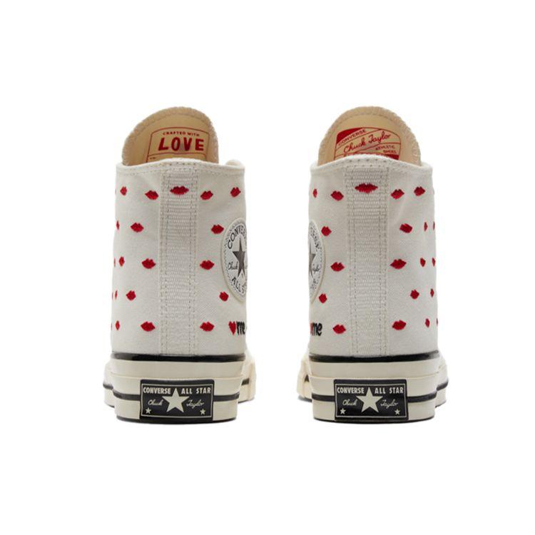 Converse Chuck 70 Vyšívané Rty High Love Me - Vintage Bílé Unisex Tenisky Univerzitní Červená A01601C