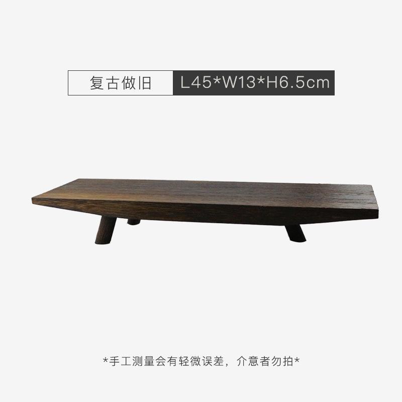 Wabi-sabi Wind Tray Solid Wood Three-leg Wood Grain Ornament Tea Room Bed and Breakfast Bedroom Desktop Home Three-leg Tray