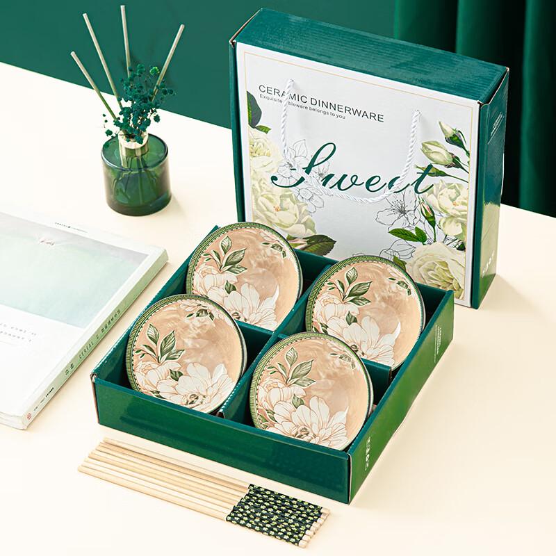 Керамическая миска Камелия Подарочный набор