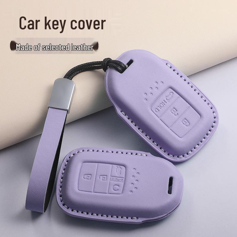 Fits 24 Honda Models: Key Case for CRV, Binhzhi, XRV, XR-V, HR-V, Haoying, Civic, UR-V, Accord, and Lingpai - Textured Purple