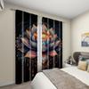 Colorful Lotus Print Curtains Polyester Fabric Suitable Bedroom Living Room Decoration Curtain Made Of Washable Sitting Ready