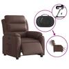 Electric Recliner Chair Brown Faux Leather