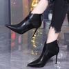 Short Shoes for Woman Women's Ankle Boots Very High Heels Footwear Pointed Toe Pink Suede Booties Heeled Sexy Chic and Elegant