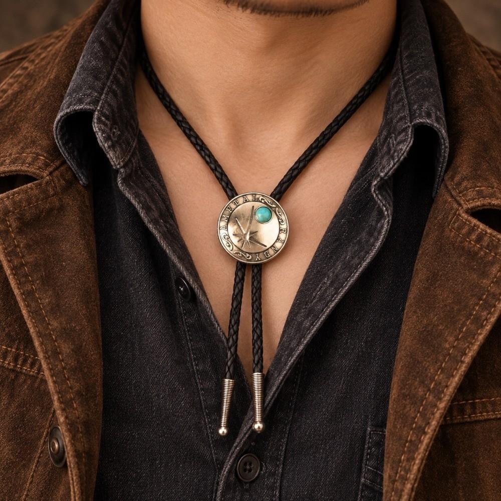 Braided Cowboy Necktie Adjustable Western Necklace Gift Bolo Tie Holiday Costume