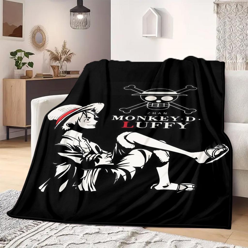 OnePiece Anime Print Blanket Warm  Comfortable Flannel Blanket Suitable for Bedrooms, Sofas, Beds, Chairs, Picnics, Travel