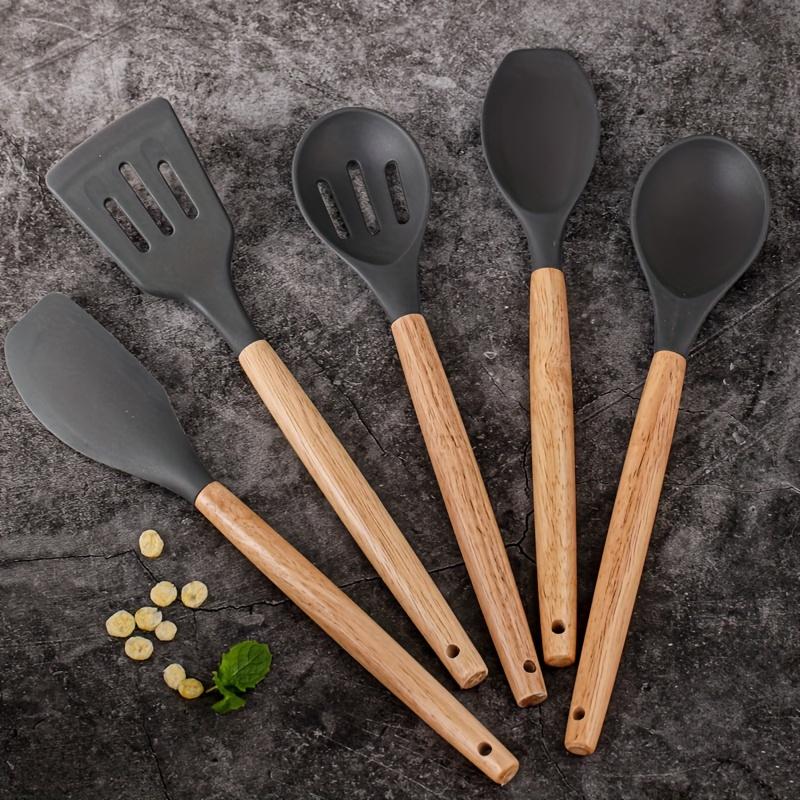 14pcs silicone utensil set with plastic holder